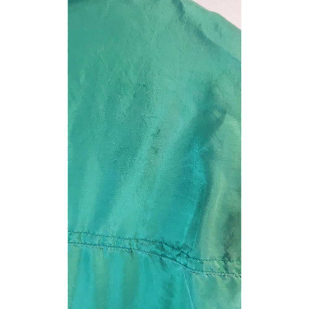 Bogari 100% Silk‎ Button Down Shirt Green Long Sleeve Pockets Small Vintage Y2K - Picture 4 of 9